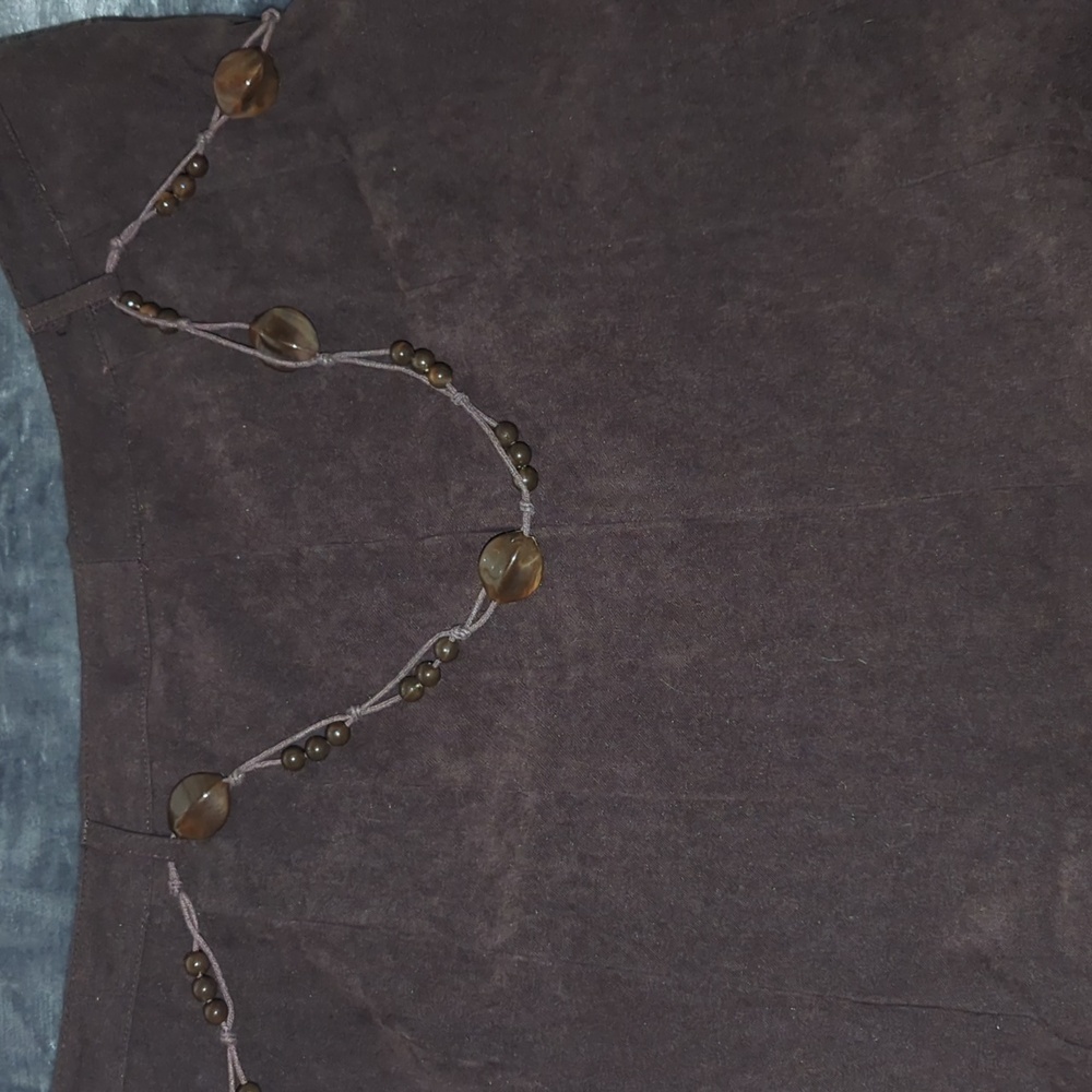 LAURA SCOTT Suede Feel Flare Skirt with Beaded Belt 14 - Picture 4 of 11